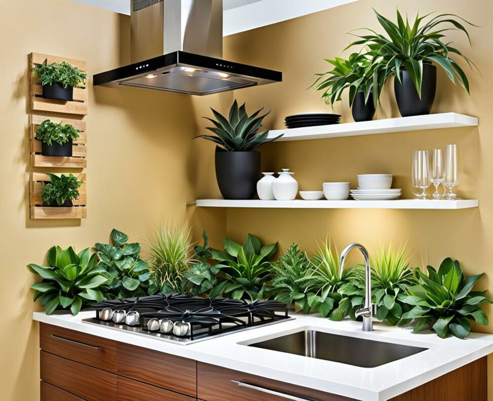 artificial plants for top of kitchen cabinets