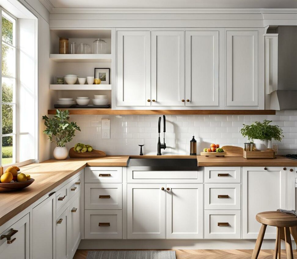 basic white kitchen cabinets