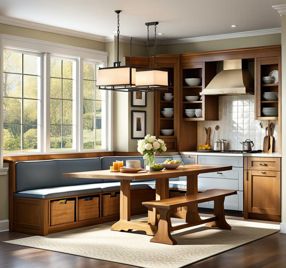 breakfast nook kitchen bench seating with storage