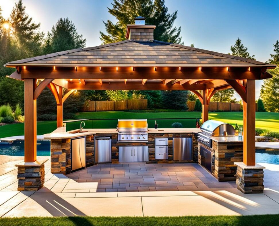 covered outdoor kitchen plans