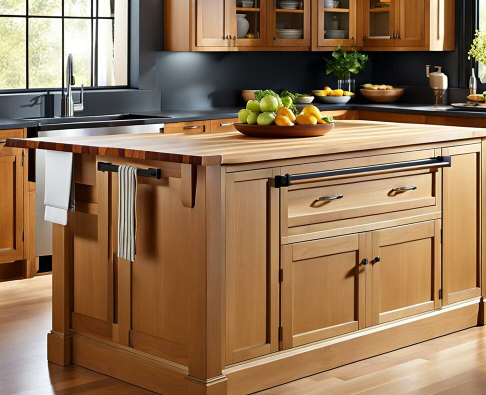 drop leaf kitchen island with butcher block top