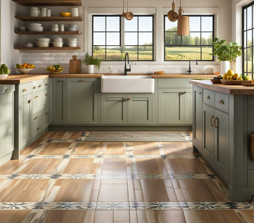 farmhouse kitchen tile flooring