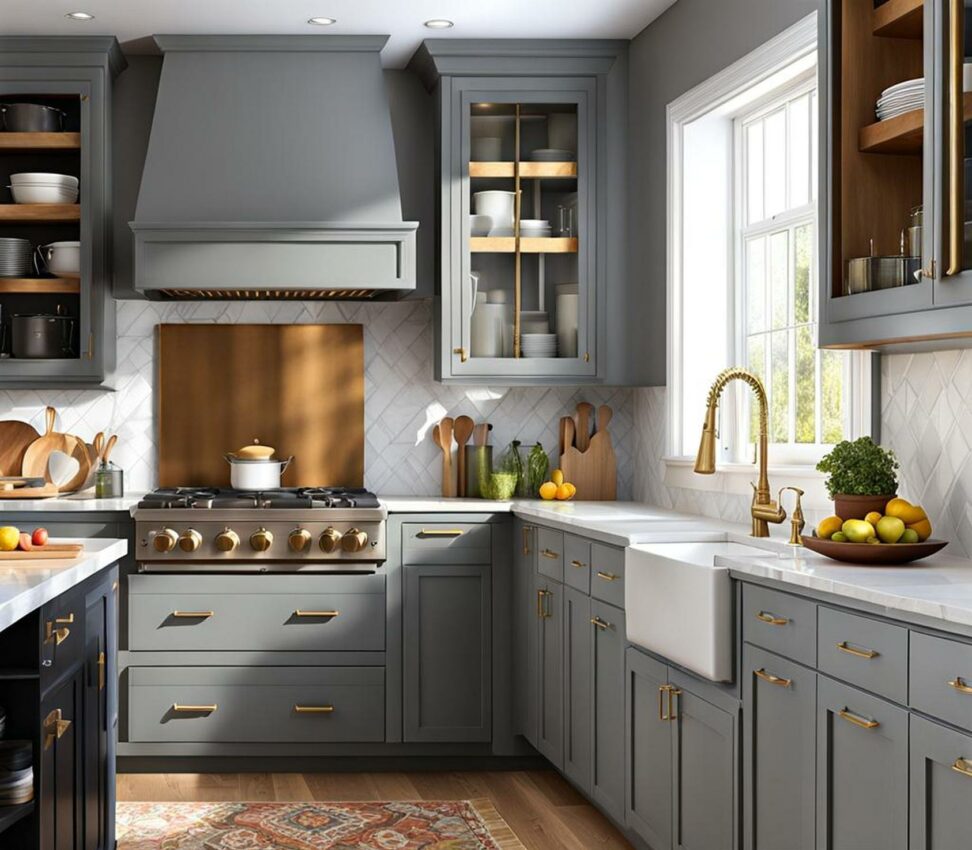 how to paint kitchen cabinets gray