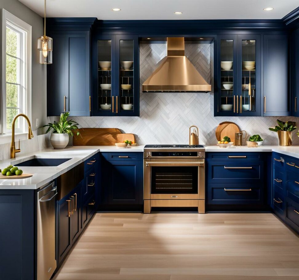 navy blue kitchen cabinets ideas