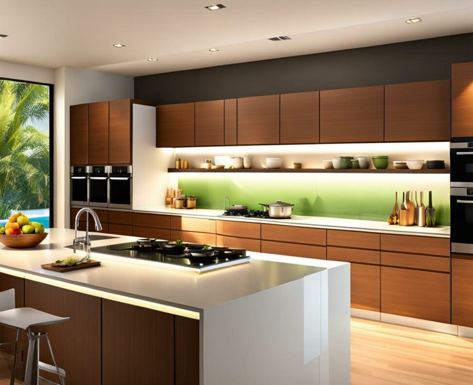 one wall kitchen with island