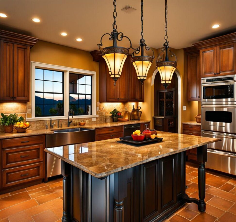 spanish style kitchen lighting