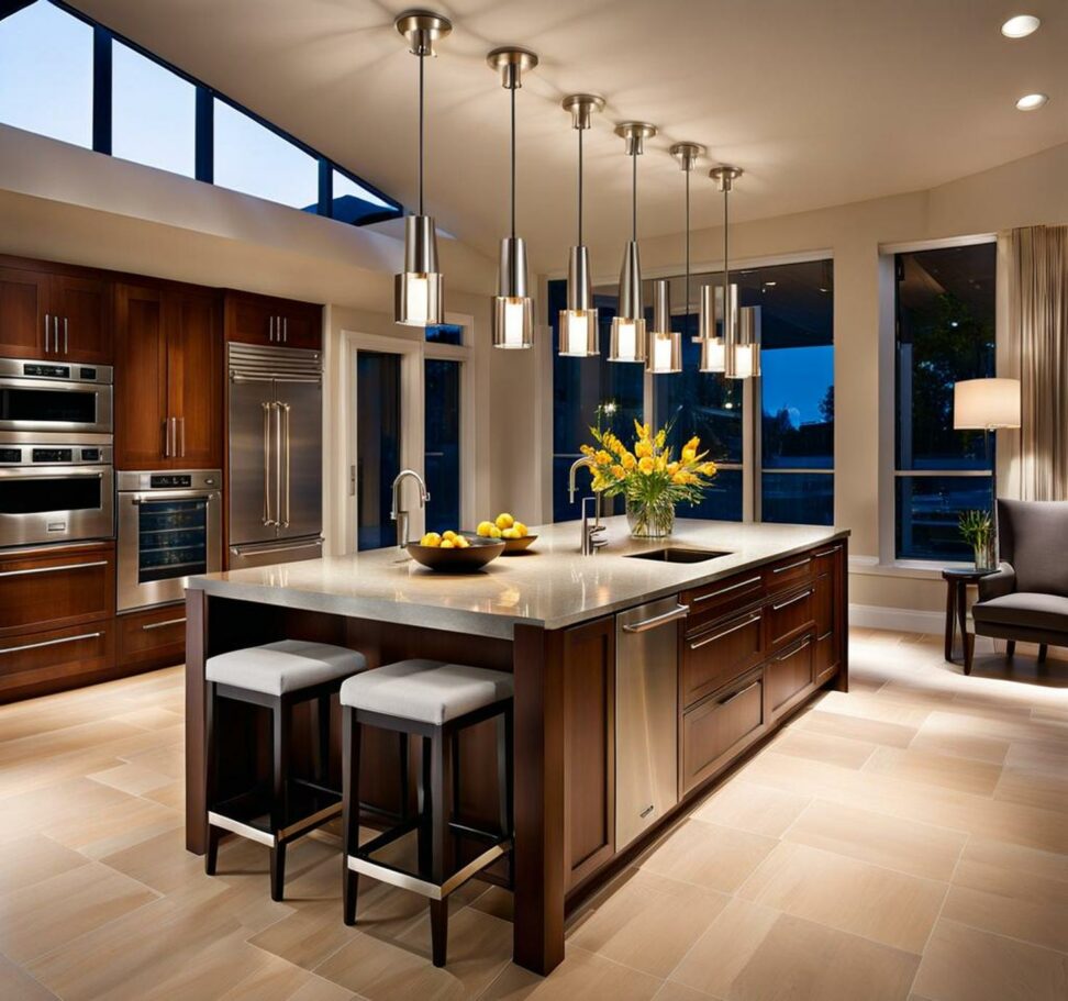 stainless steel pendant lighting for kitchen