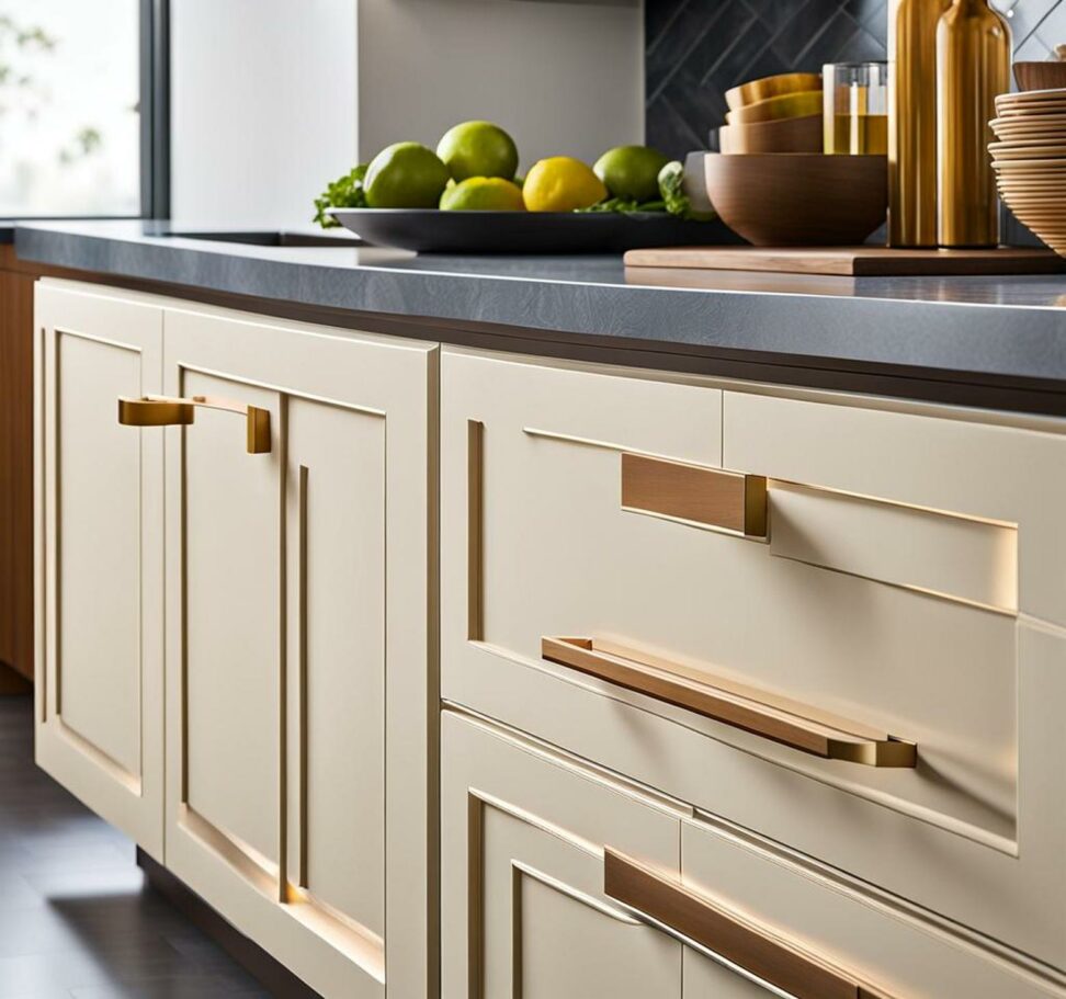 where to place handles on kitchen cabinets