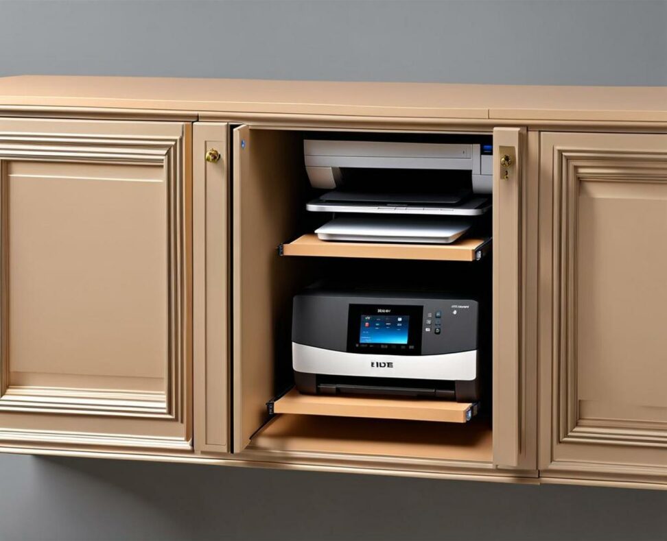 hide printer in cabinet