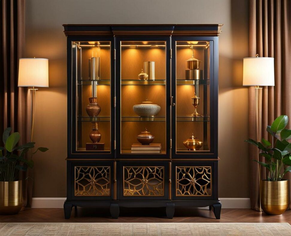 banerjee lighted curio cabinet