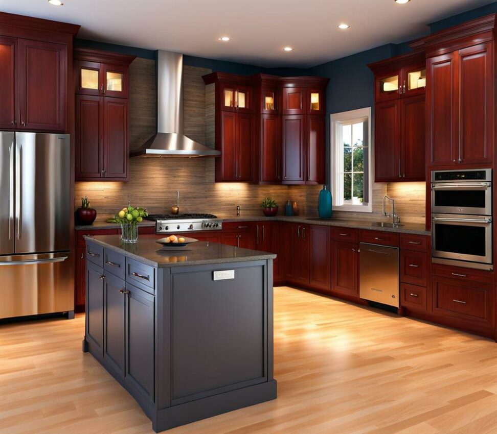 countertop color for cherry cabinets