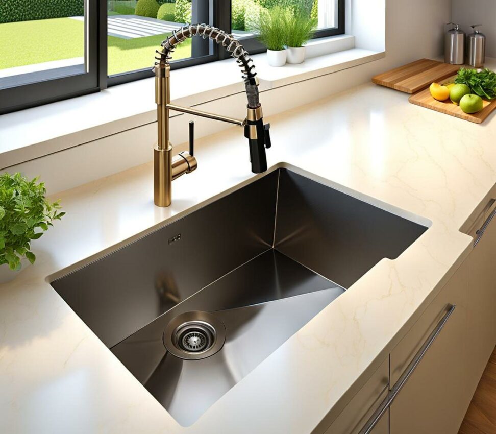 all in one kitchen sink and countertop