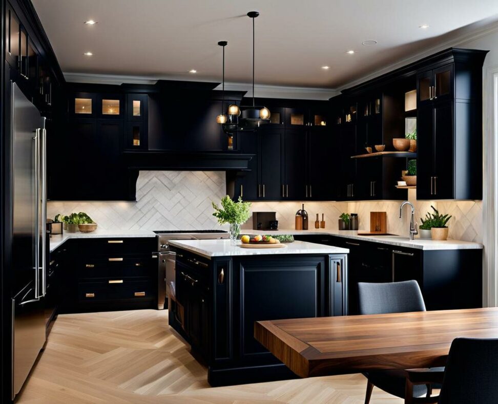 kitchen ideas with black cabinets
