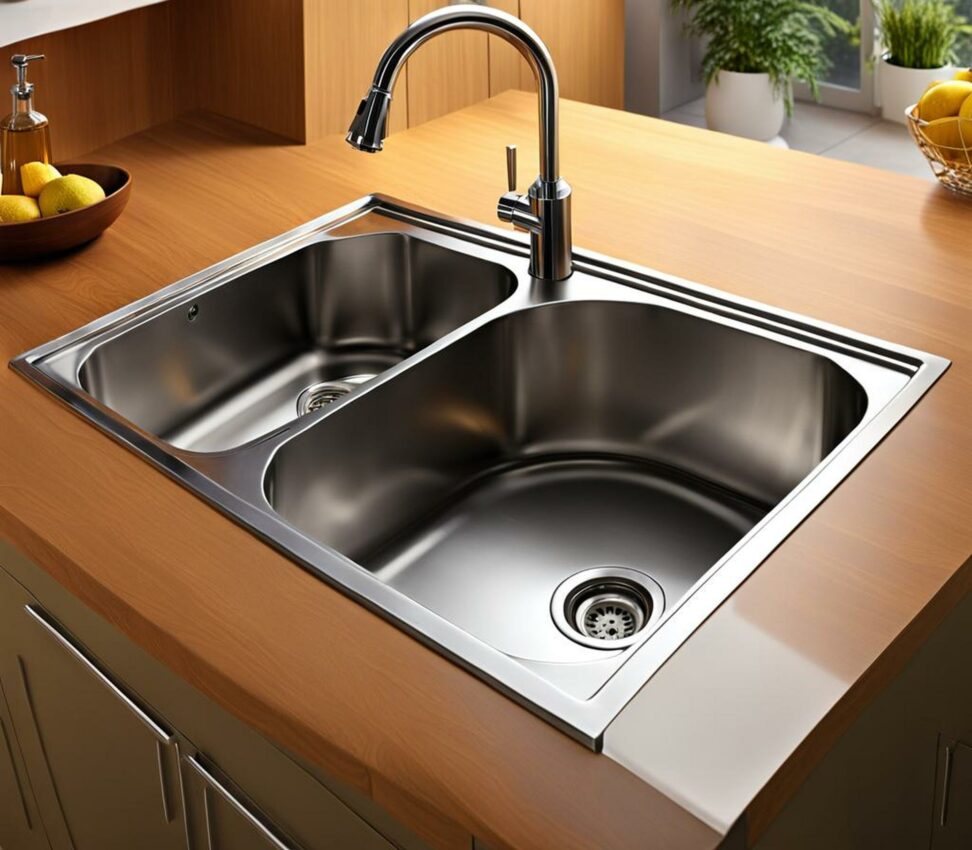 double kitchen sink not draining