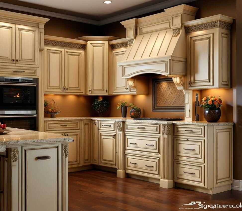 signature vanilla glaze cabinets