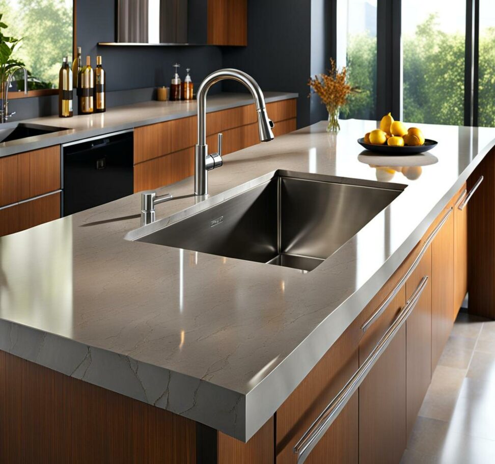 wet bar countertop with sink