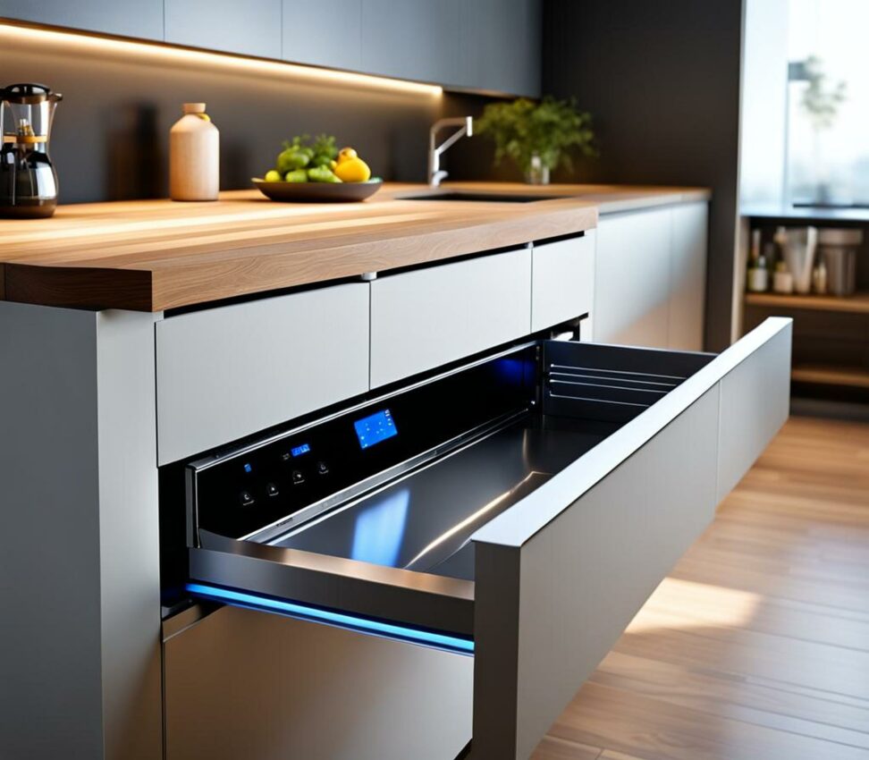 dishwasher in an island