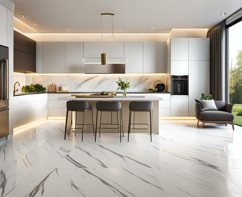 kitchen floor colors with white cabinets